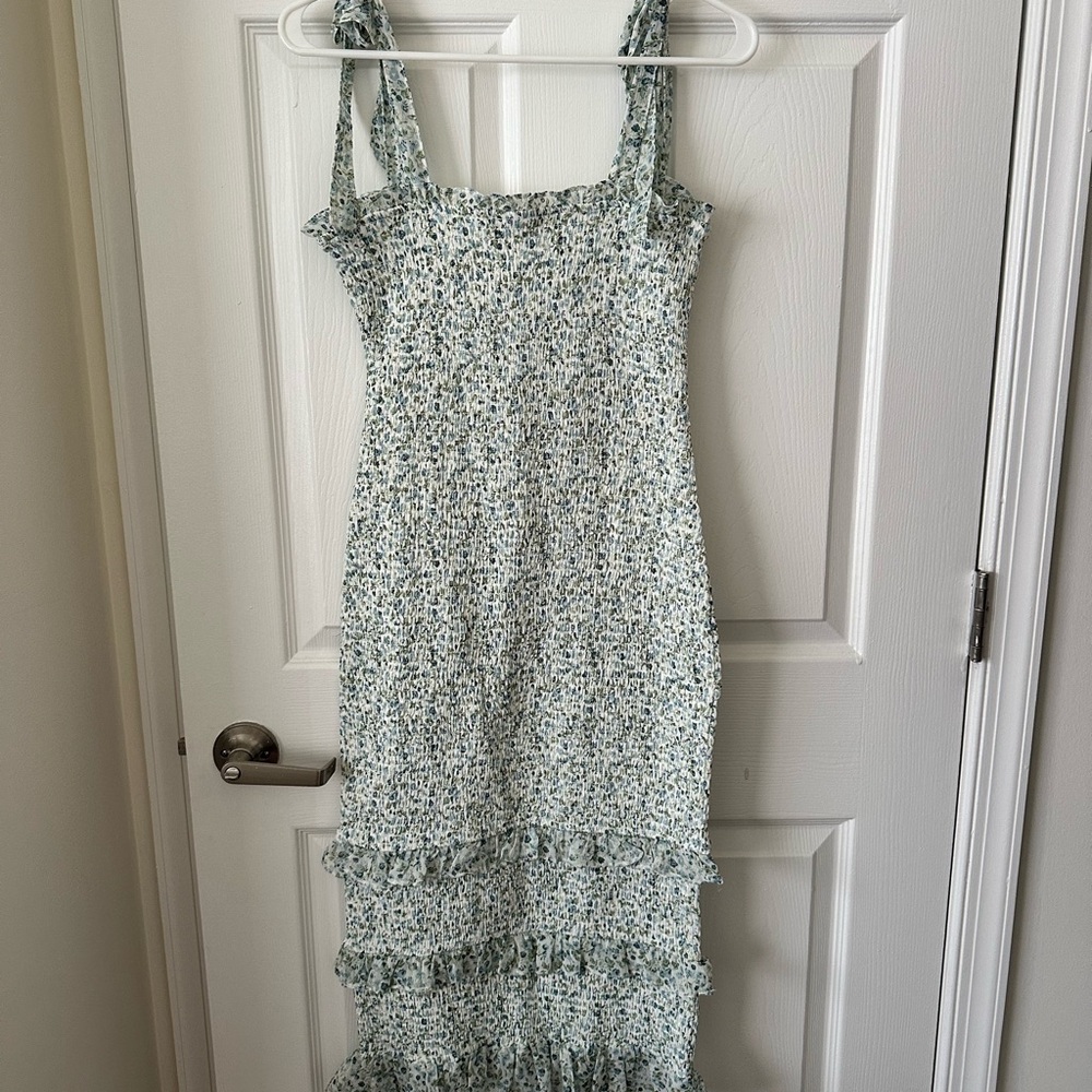 Altar'd State Green Floral Midi Dress